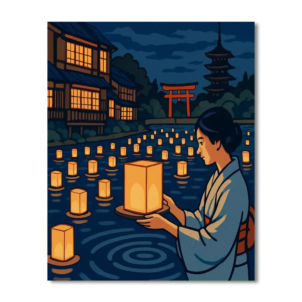 Japan Paper Lantern Regatta paint by numbers