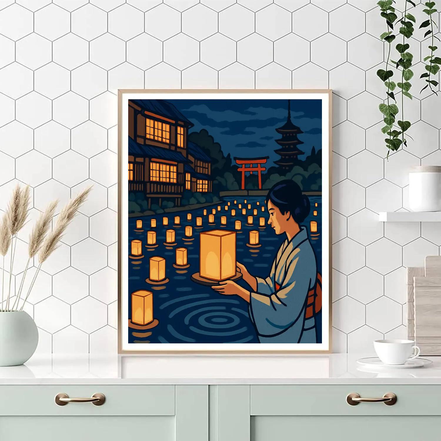 Japan Paper Lantern Regatta paint by numbers