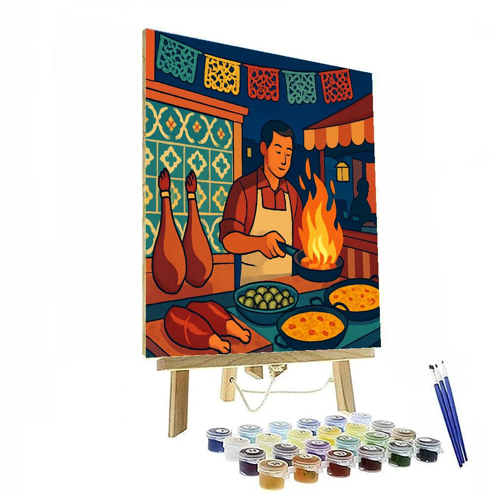 Midnight Market Spain Mosaic paint by numbers