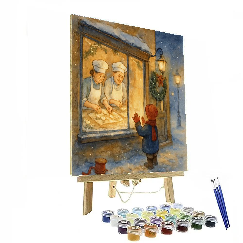 Midnight Bakery Snowglobe Street Painting by numbers kit