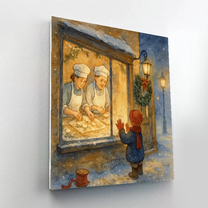 Midnight Bakery Snowglobe Street Painting by numbers kit