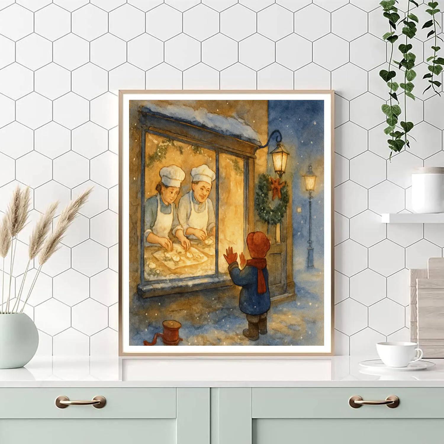 Midnight Bakery Snowglobe Street Painting by numbers kit