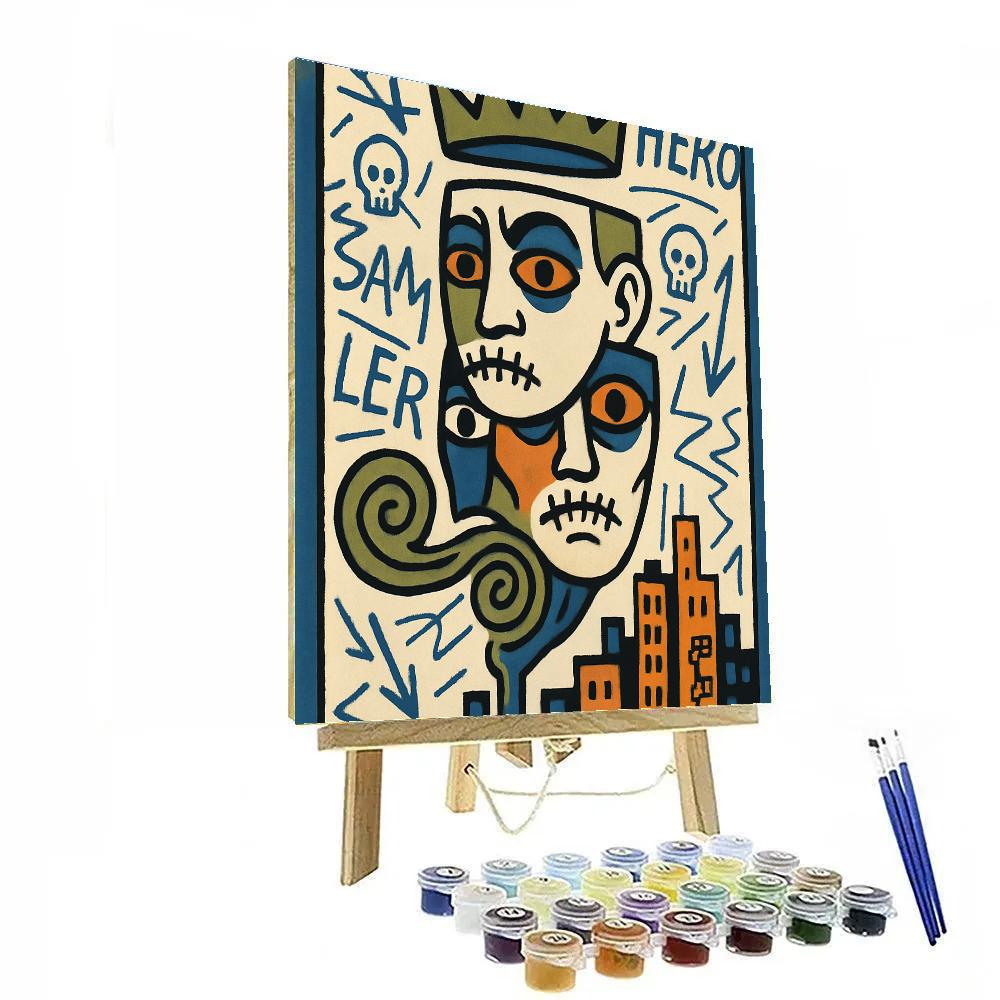 Basquiat-Crowned Street Oracle paint by color