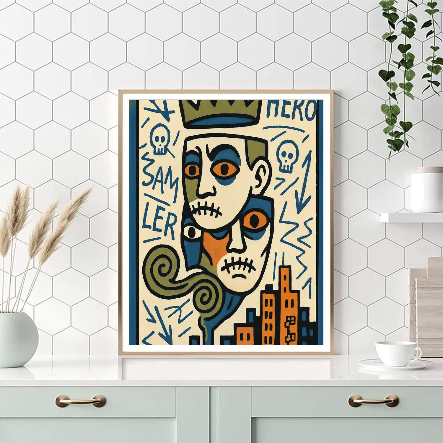 Basquiat-Crowned Street Oracle paint by color
