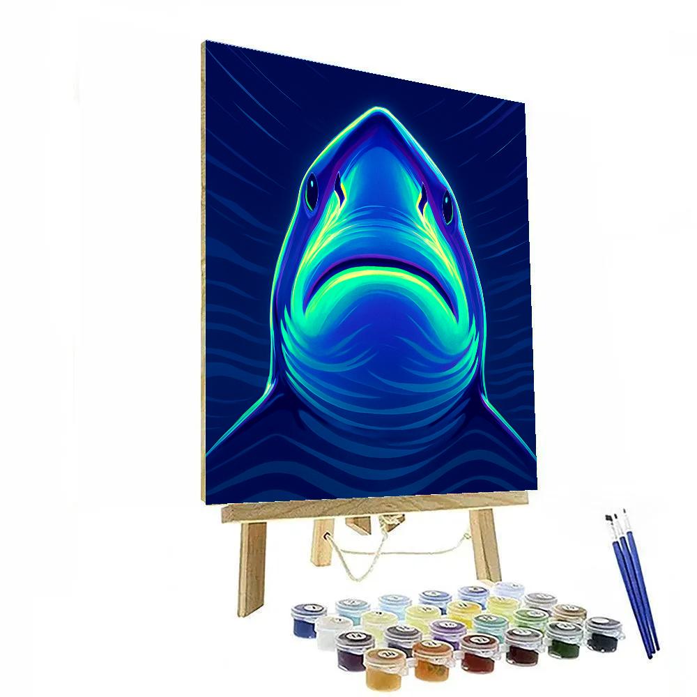 Neon Tides Great White Number painting