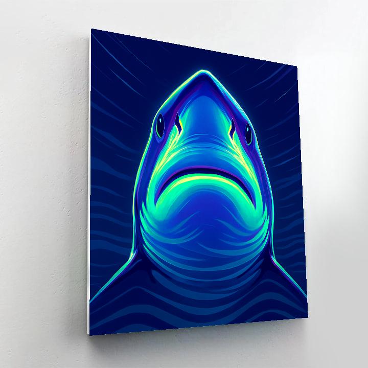Neon Tides Great White Number painting