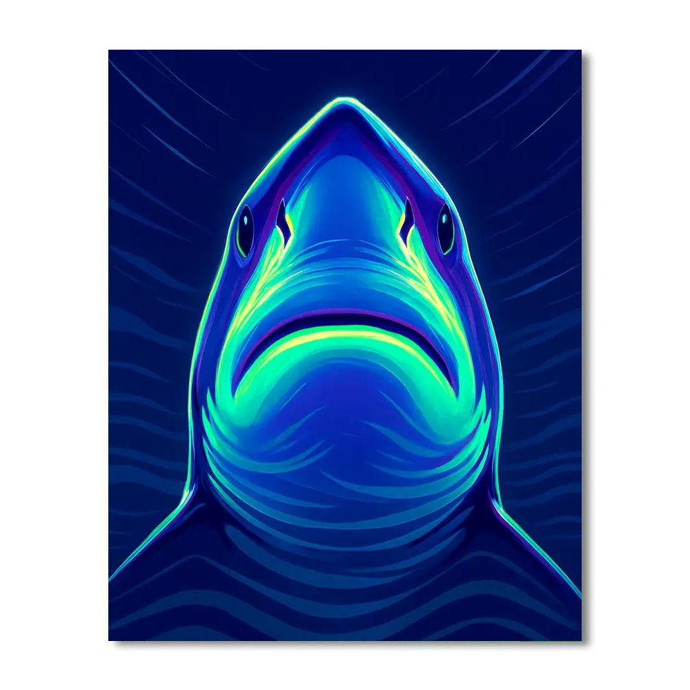 Neon Tides Great White Number painting