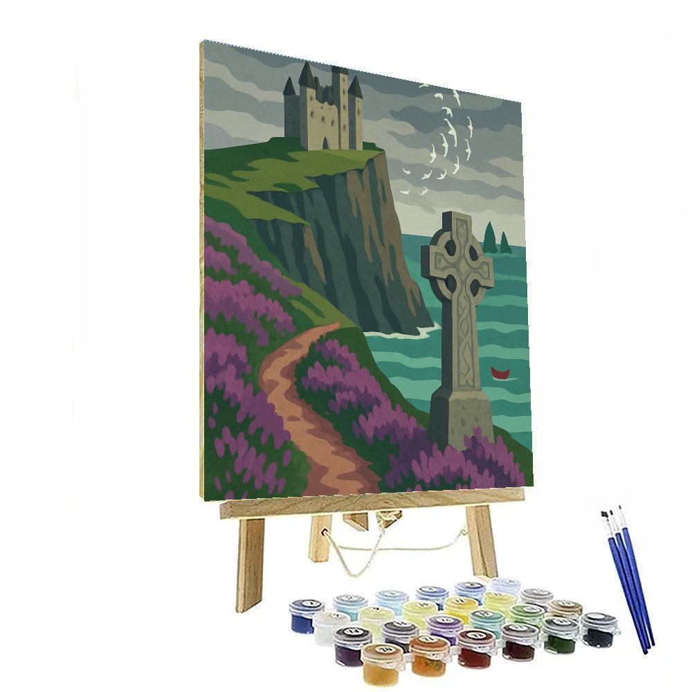 Cliffs And Castle Above Ireland Paint by numbers kits