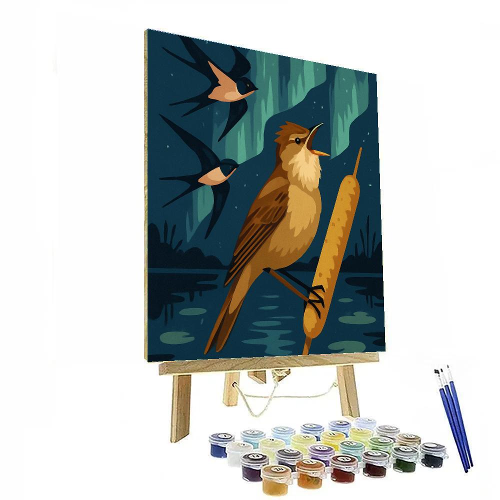 Birds Of The Aurora Reed Marsh paint by numbers