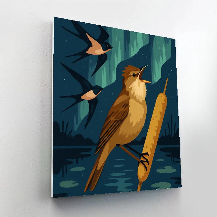 Birds Of The Aurora Reed Marsh paint by numbers