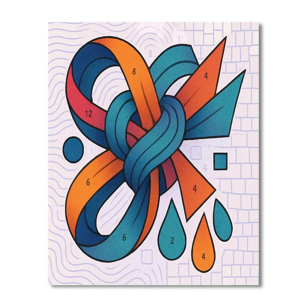 Ribbon Logic In Abstract paint by number