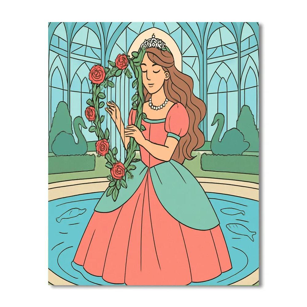 Crystal Atrium, Princess In Bloom paint by number