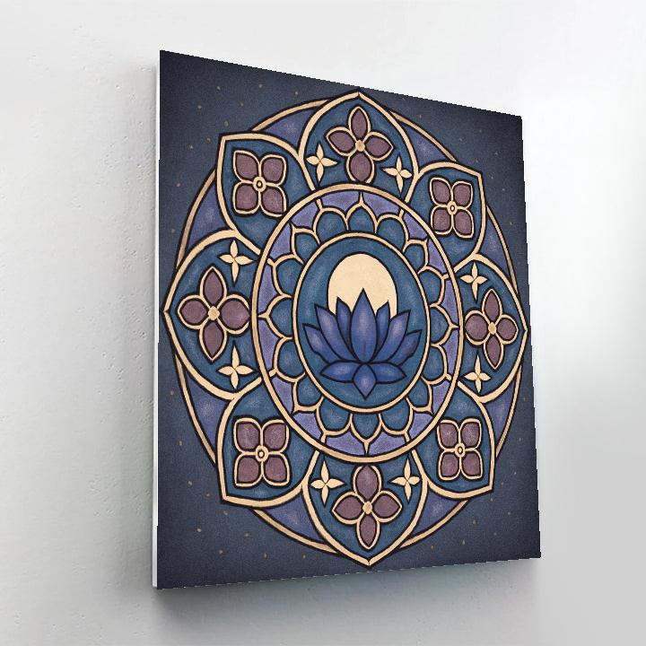 Cathedral Glass Mandala In Midnight Bloom painting number kit