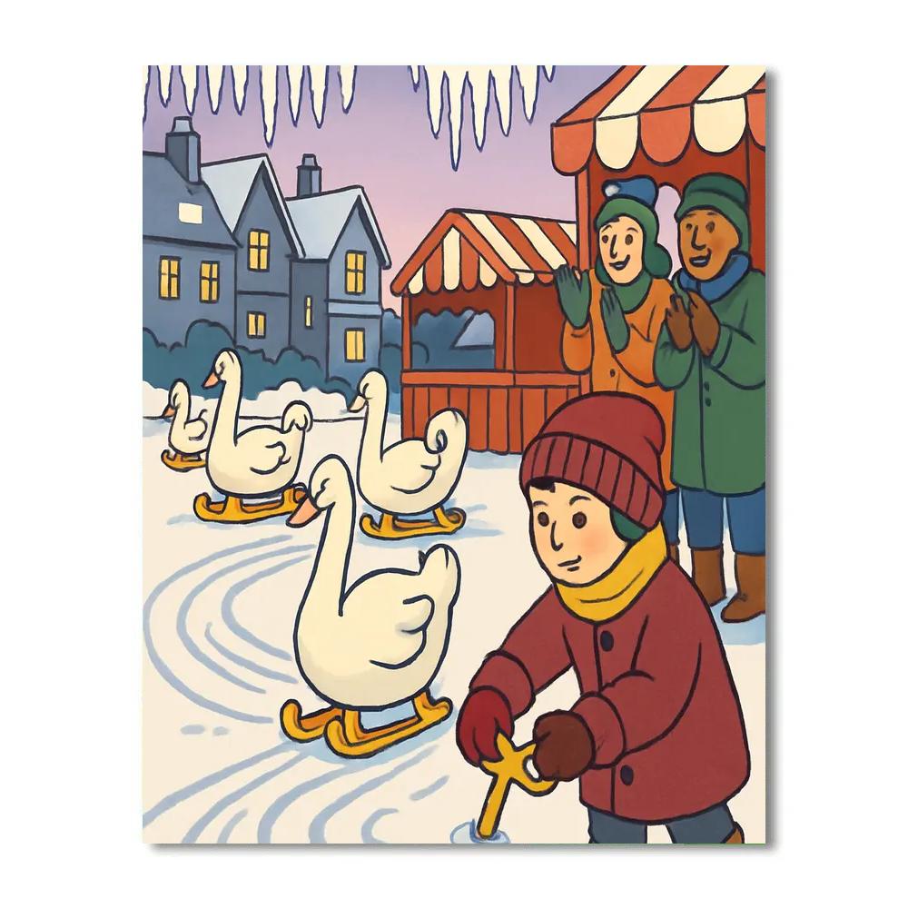 Clockwork Sled Festival In Winter Paint by numbers art