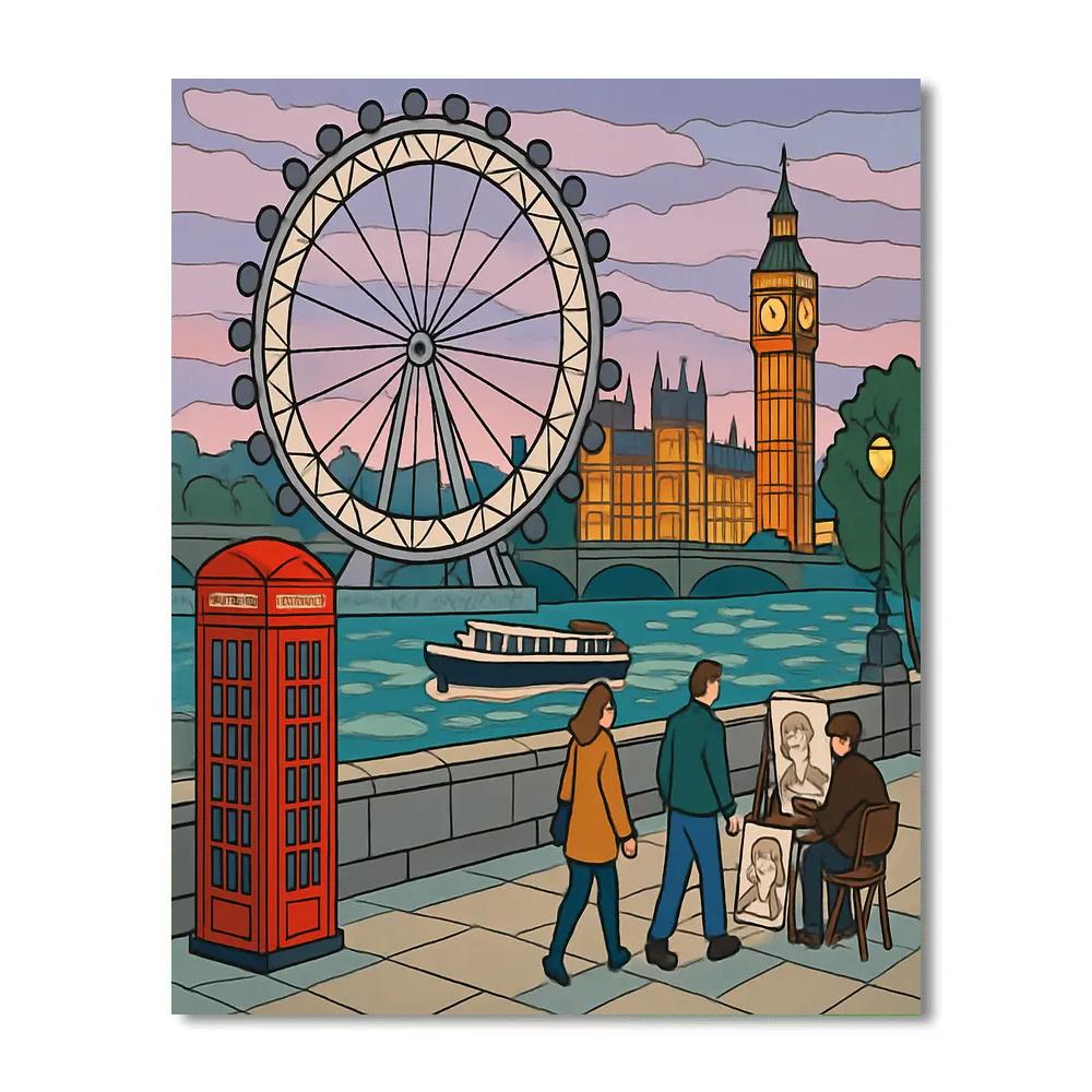 Thames Tideway London Crafted Panorama Number painting