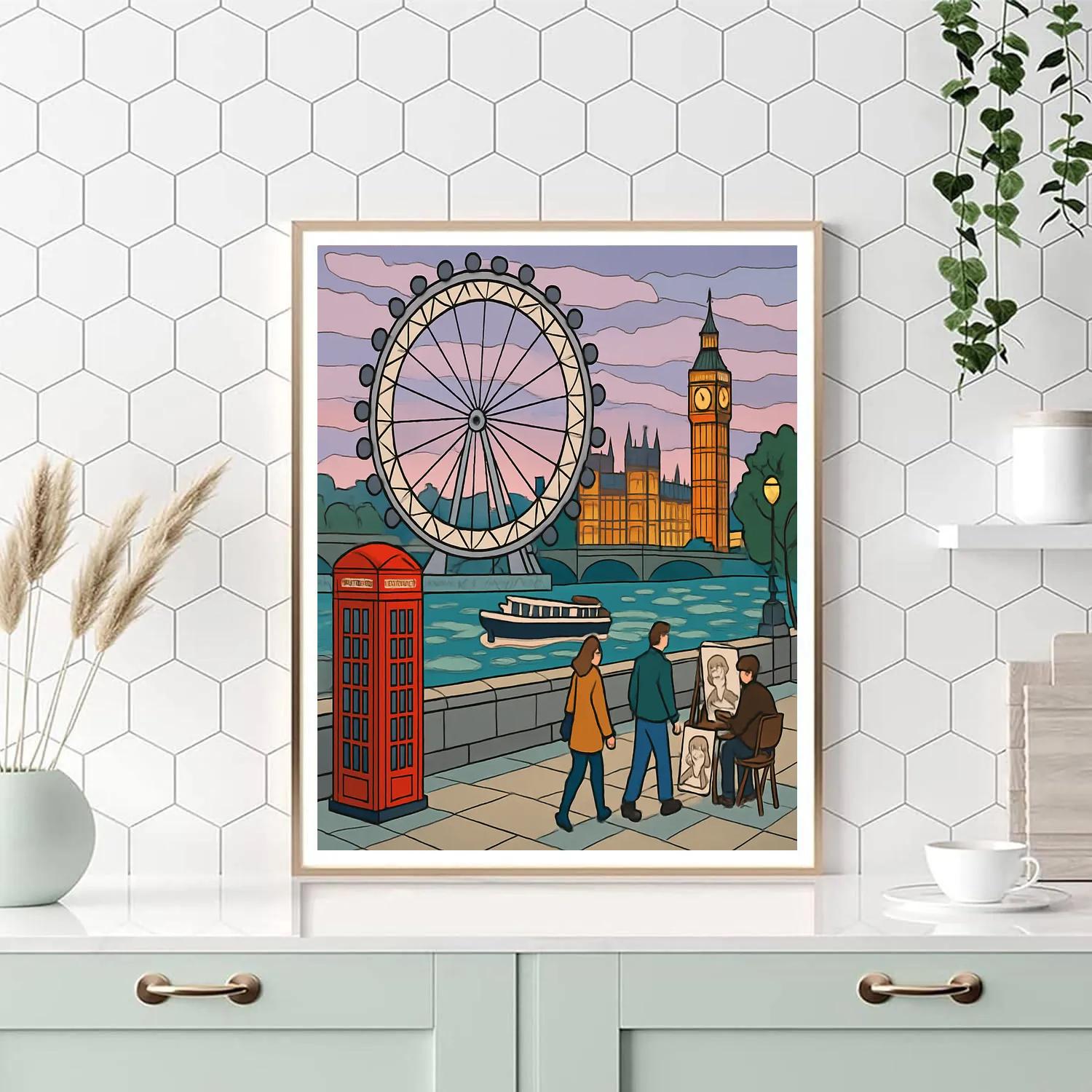 Thames Tideway London Crafted Panorama Number painting