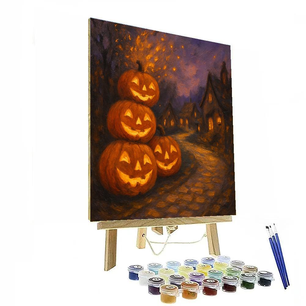 Cobblestone Path Of Singing Jack O Lanterns Paint by numbers kits