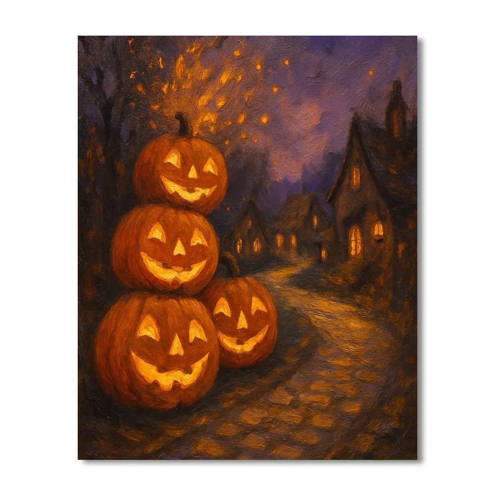 Cobblestone Path Of Singing Jack O Lanterns Paint by numbers kits