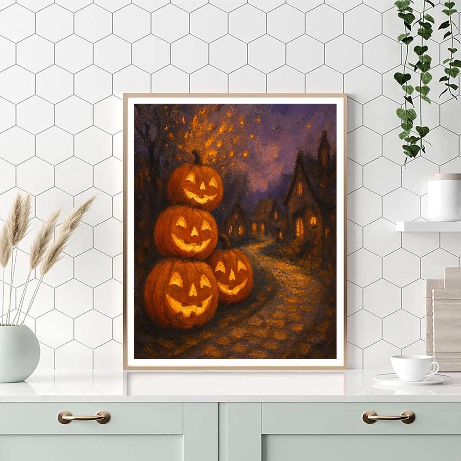 Cobblestone Path Of Singing Jack O Lanterns Paint by numbers kits