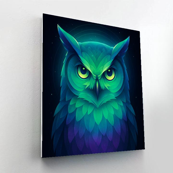 Aurora Crowned Owl Numbered painting kits