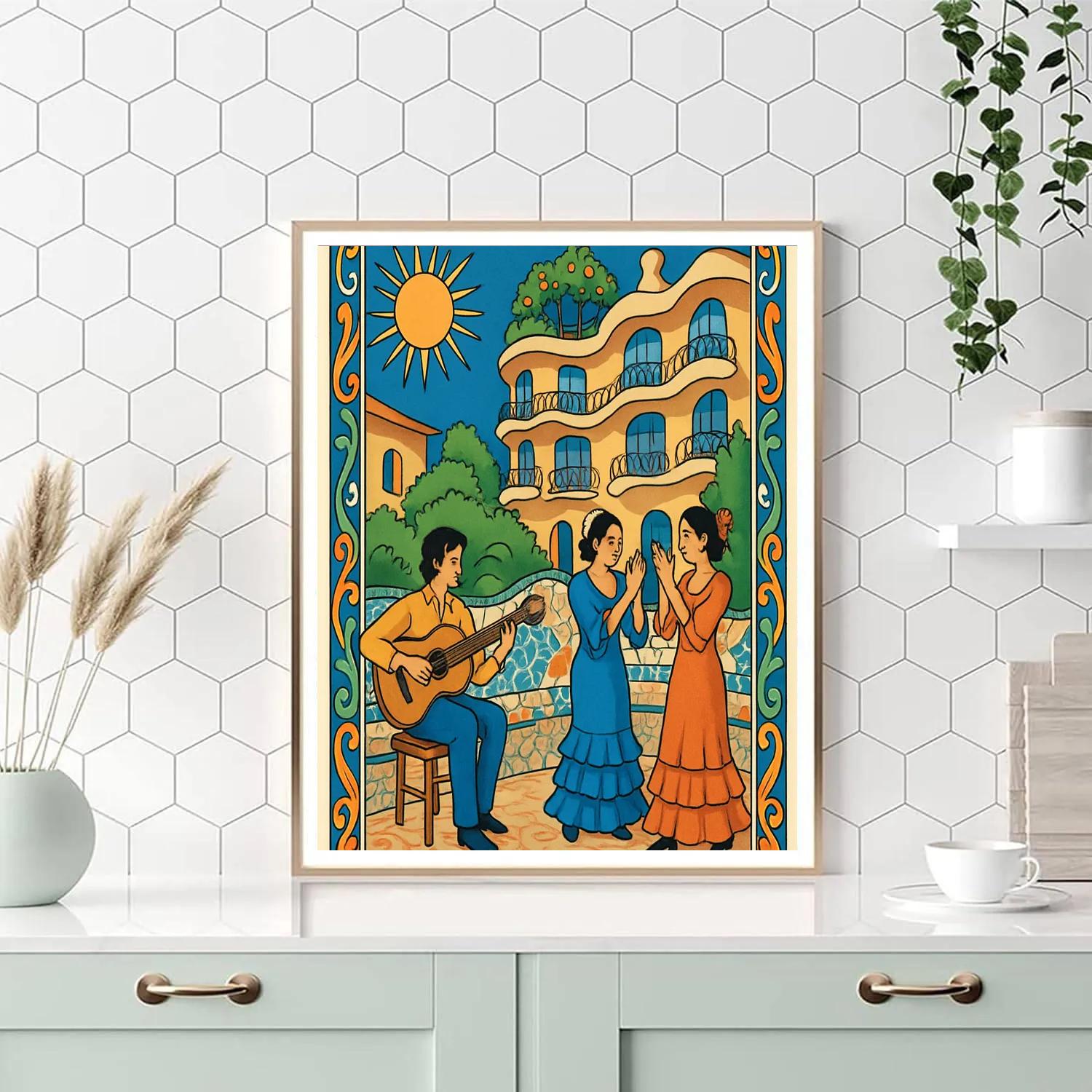 Gaudi Inspired Courtyard In Spain Painting by numbers kit