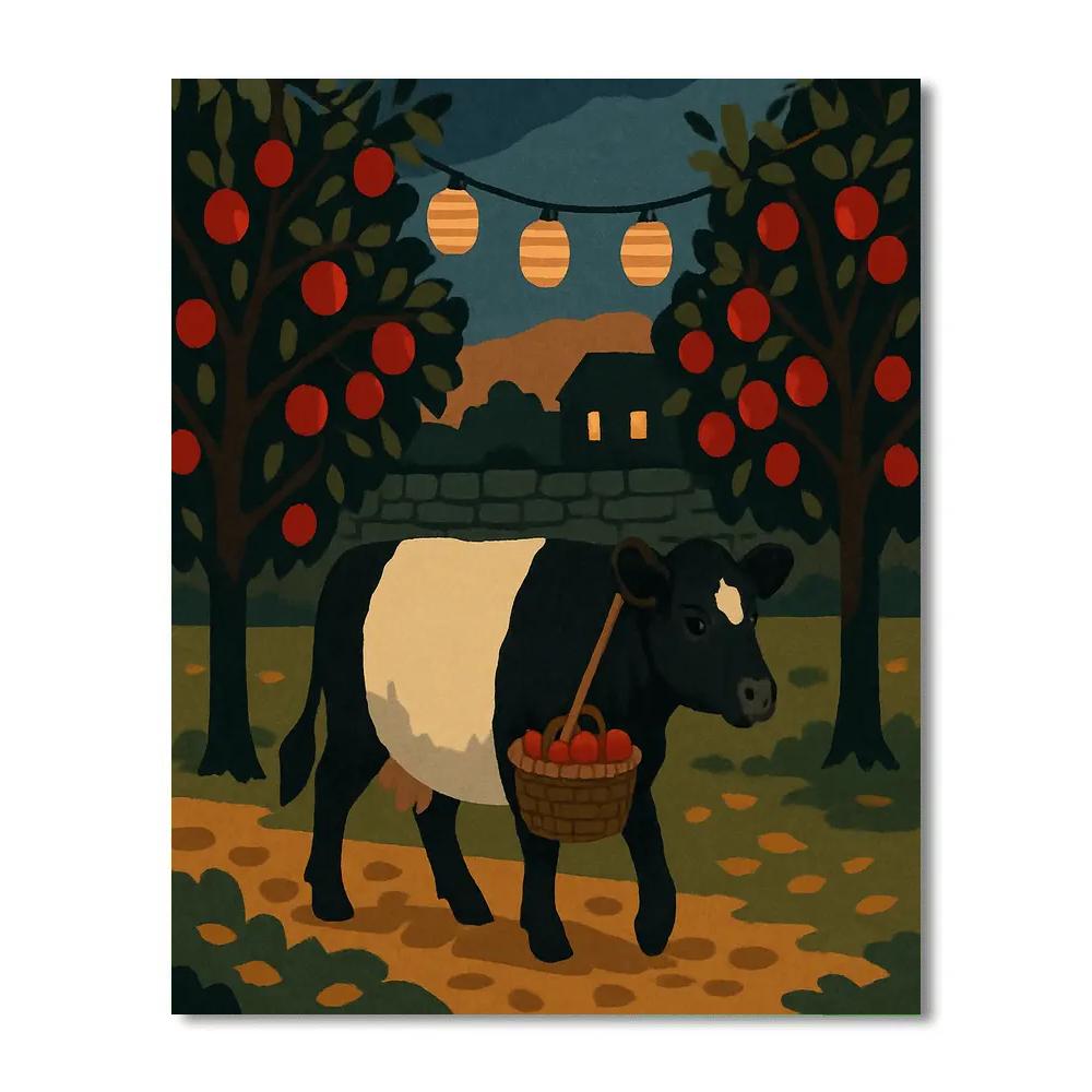 Lanternlit Orchard Cow Parade paint by numbers