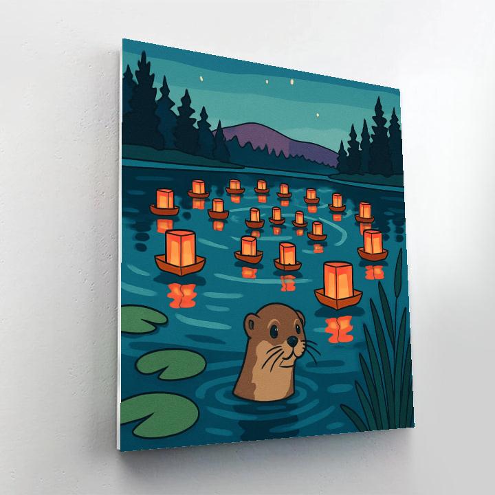 Paper Lantern Regatta On The Lake Paint by numbers kits