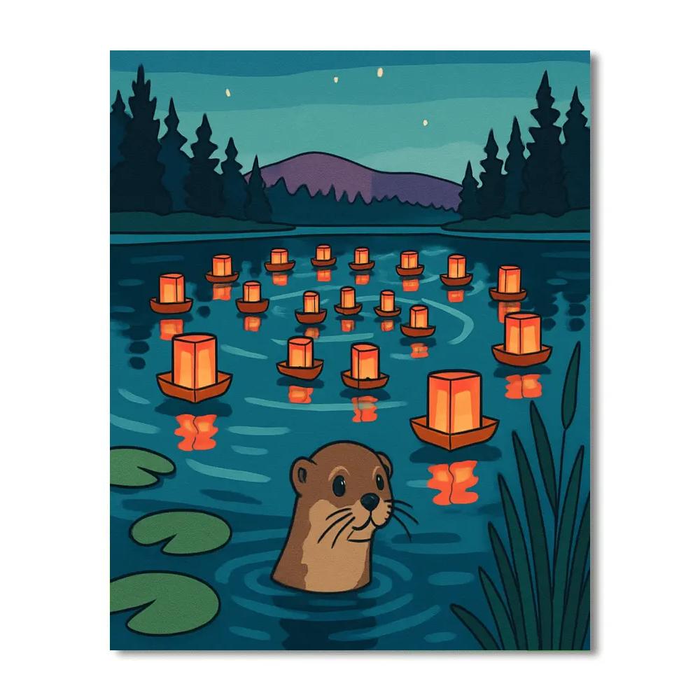 Paper Lantern Regatta On The Lake Paint by numbers kits