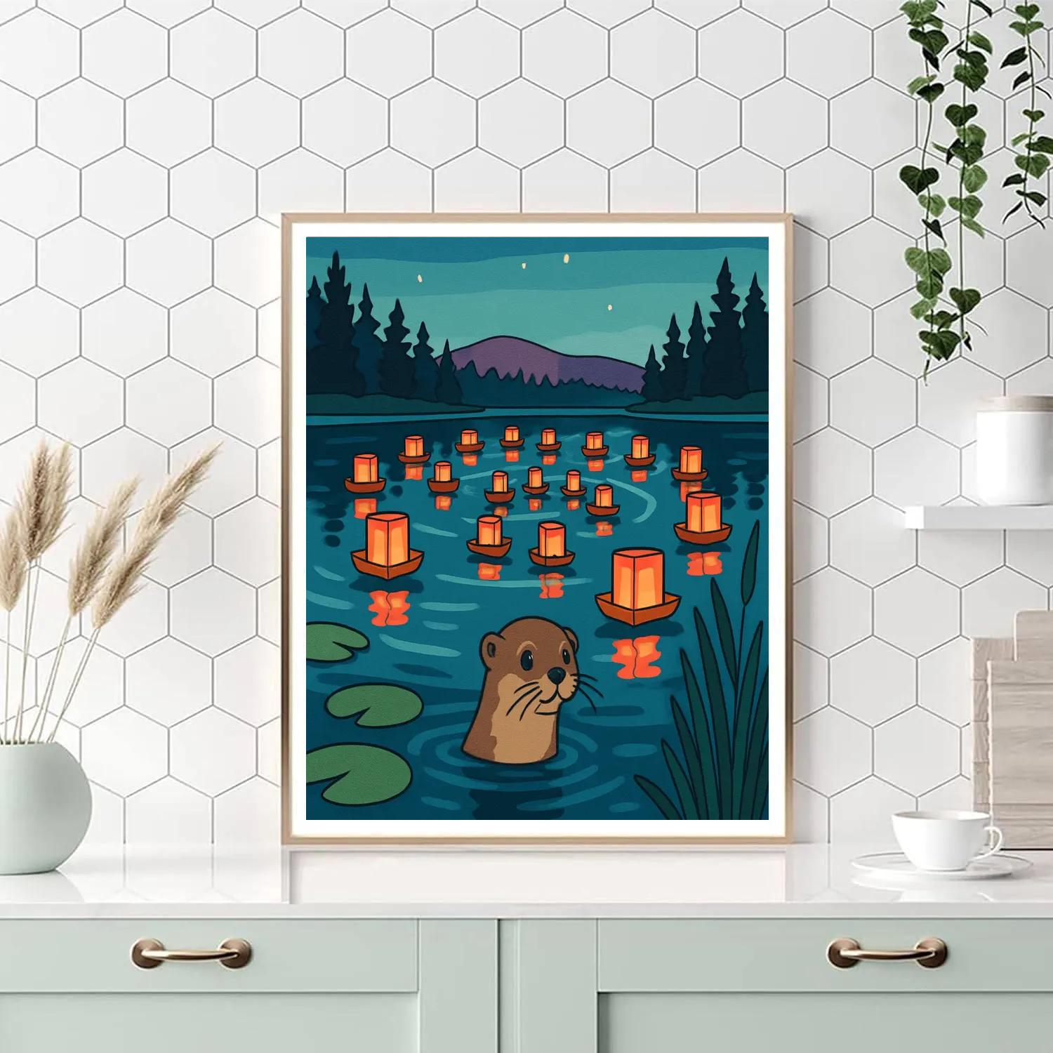 Paper Lantern Regatta On The Lake Paint by numbers kits