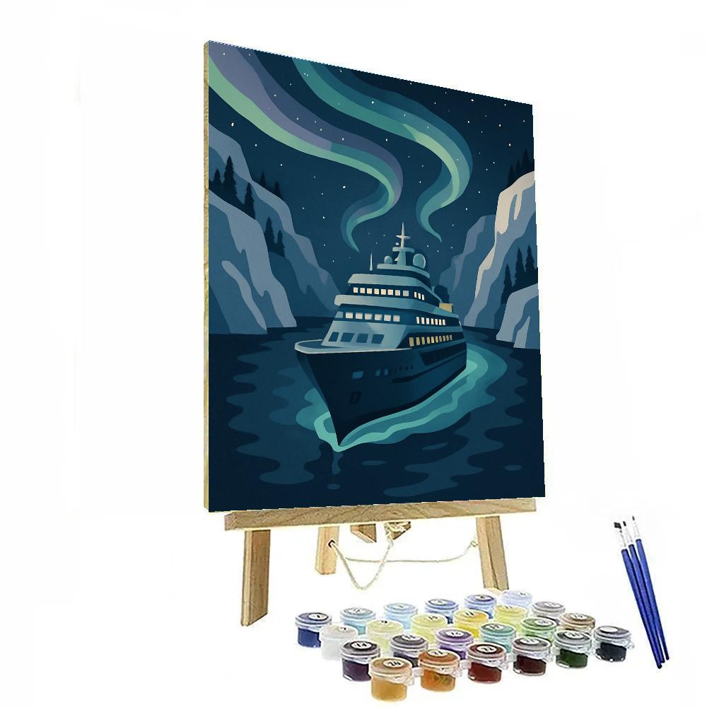 Aurora Fjord Ship Odyssey Painting by numbers kit
