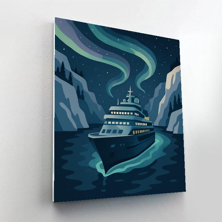 Aurora Fjord Ship Odyssey Painting by numbers kit