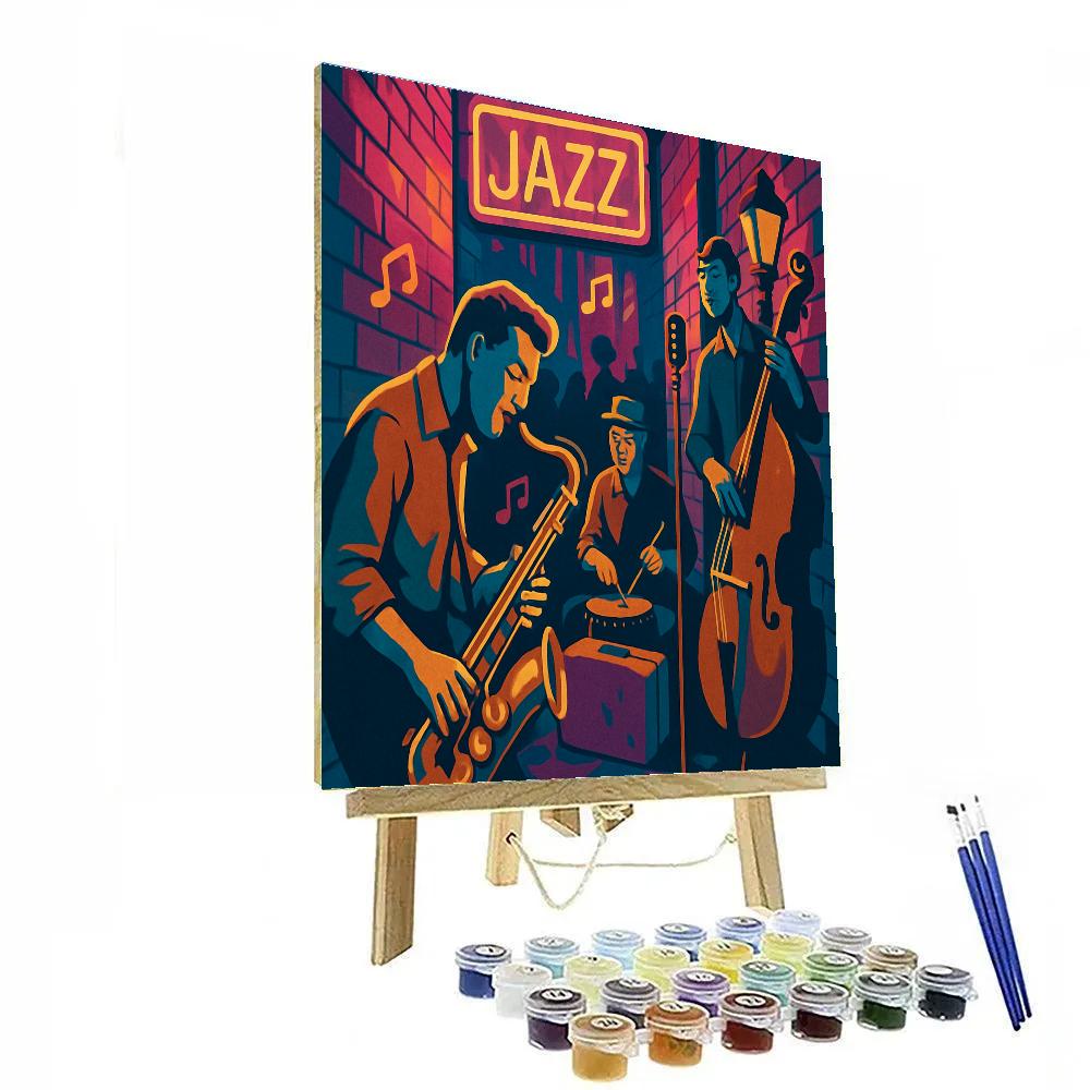 Neon Afterhours Jazz Jam Session Number painting
