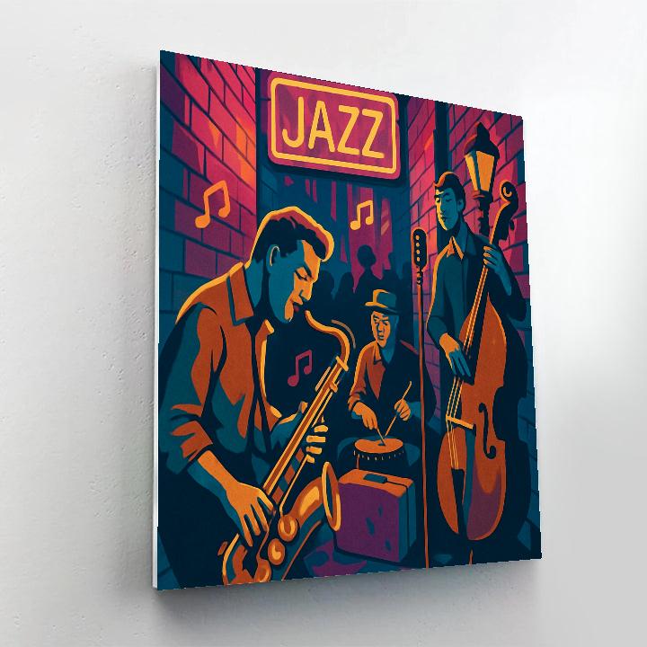 Neon Afterhours Jazz Jam Session Number painting