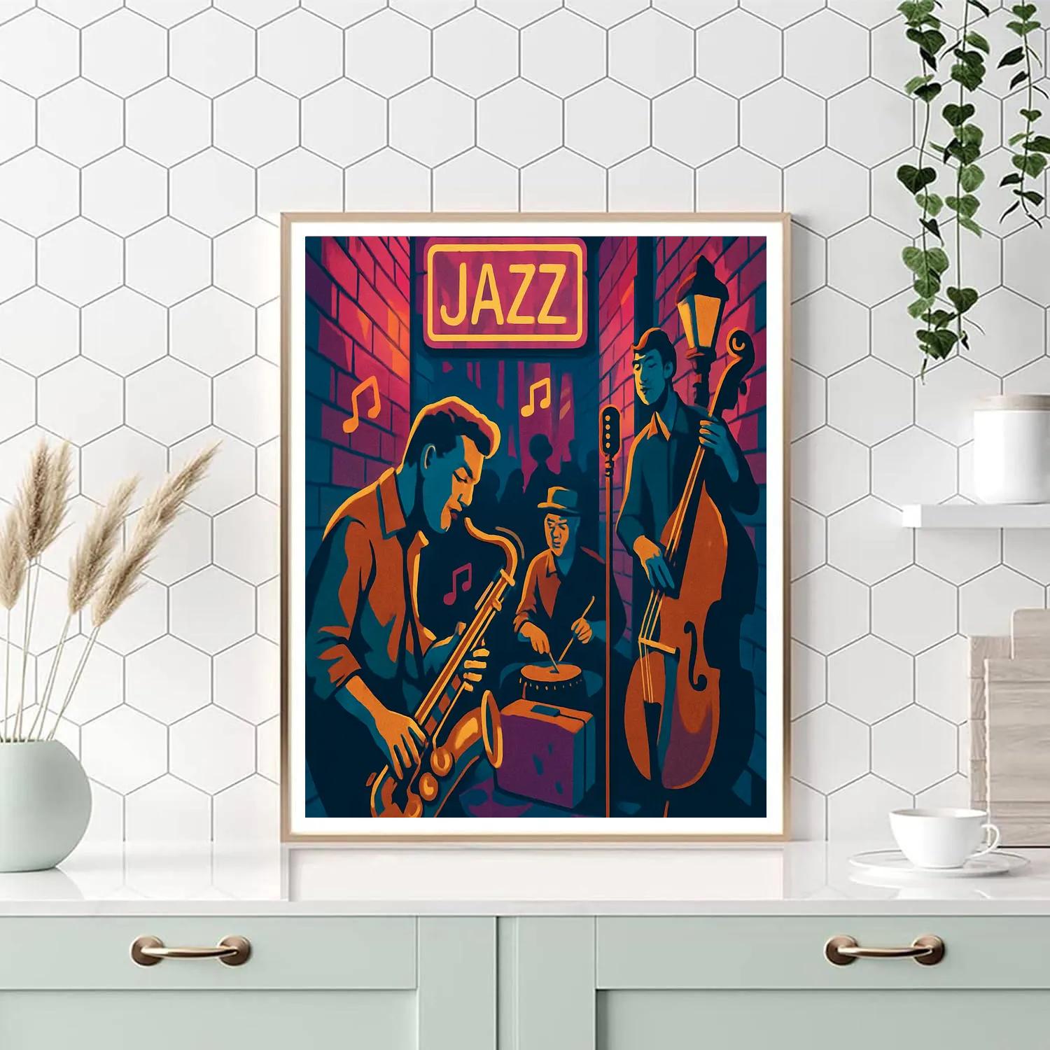 Neon Afterhours Jazz Jam Session Number painting