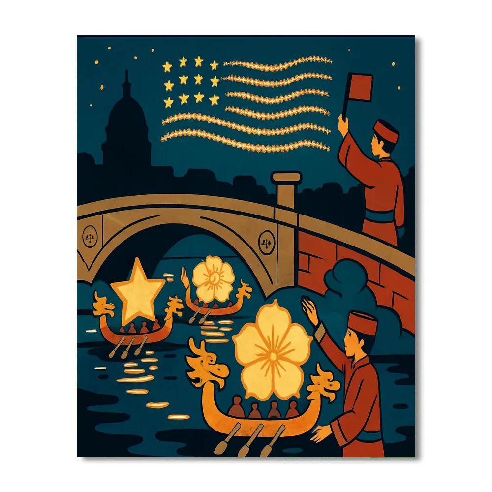 Lantern Festival National River Parade painting number kit