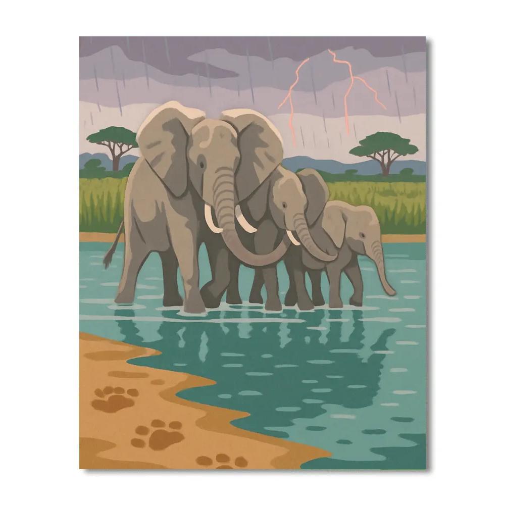Monsoon Mirror Elephant Parade painting number kit