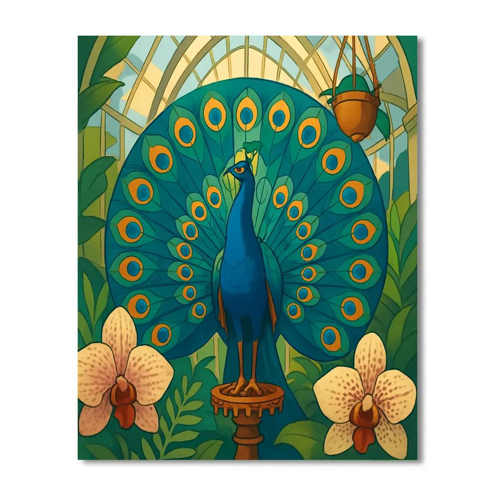 Peacock In The Clockwork Conservatory paint by numbers