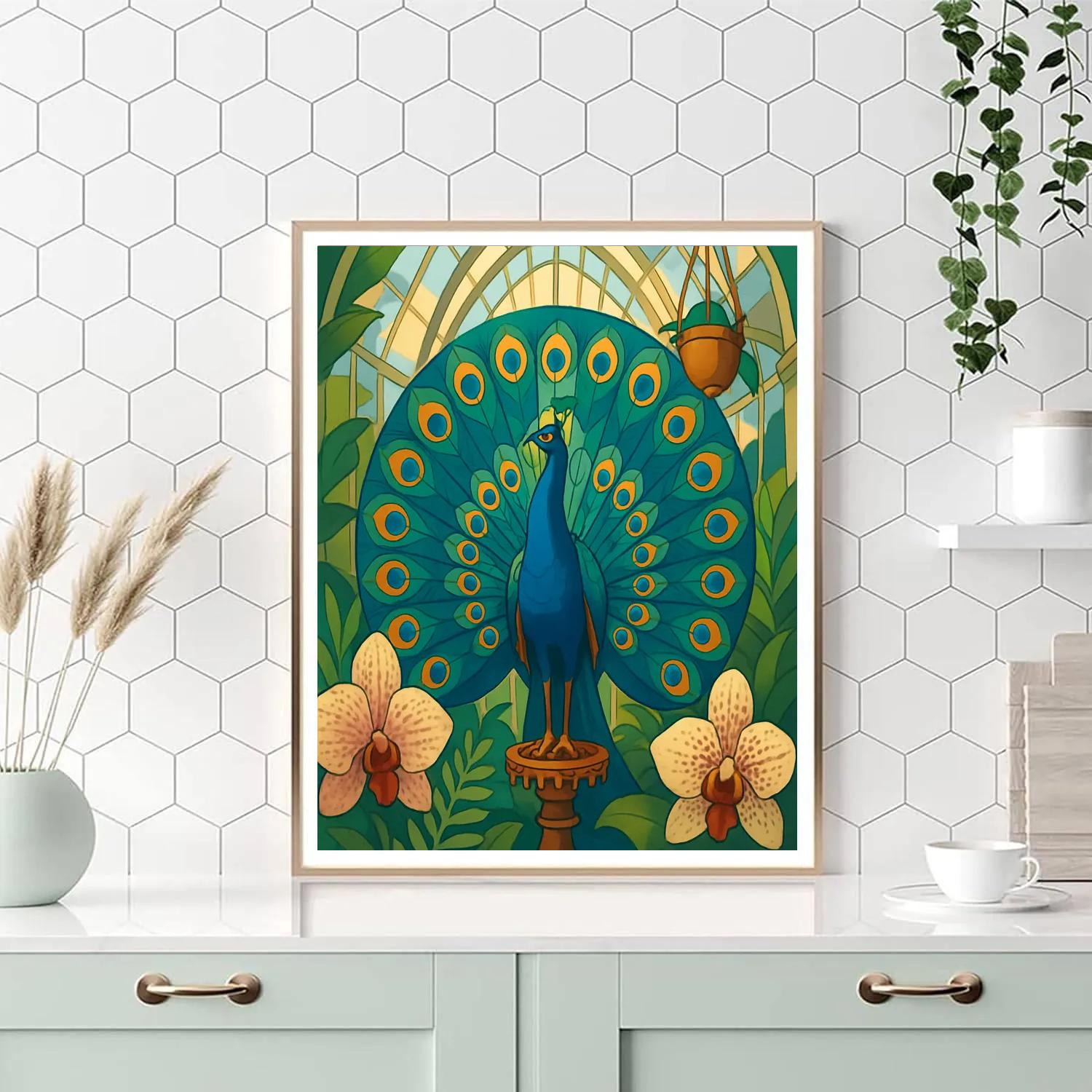 Peacock In The Clockwork Conservatory paint by numbers