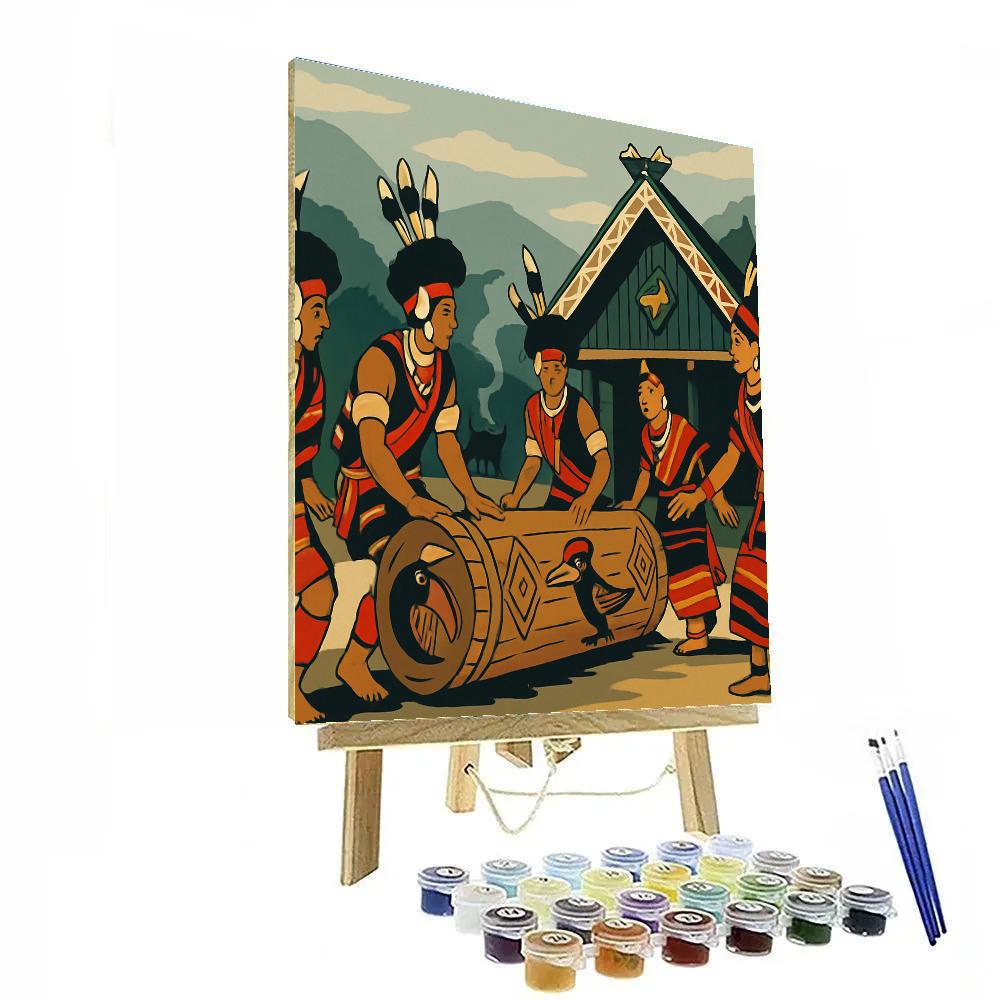 Hornbill Dancers Of India At The Hilltop Morung Paint by numbers kits