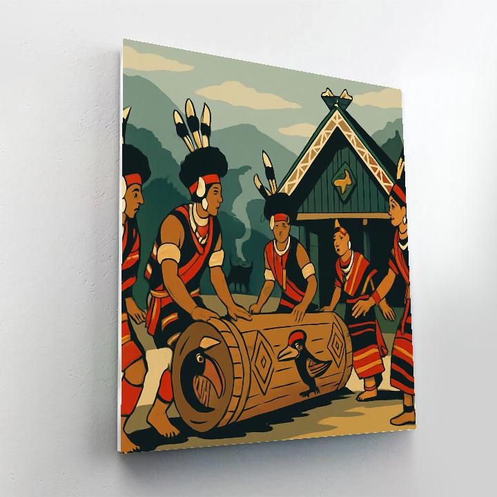 Hornbill Dancers Of India At The Hilltop Morung Paint by numbers kits