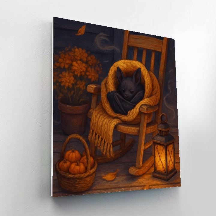 Autumn Porch With A Sleeping Bat Familiar Paint by numbers art