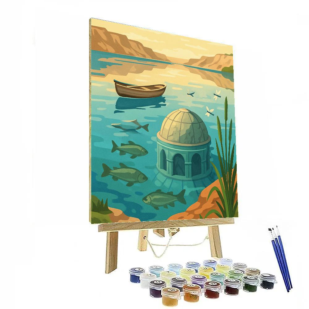 Sunken Observatory Lake Scene Painting by numbers kit