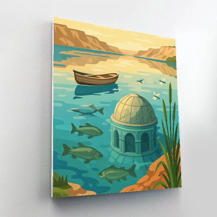 Sunken Observatory Lake Scene Painting by numbers kit