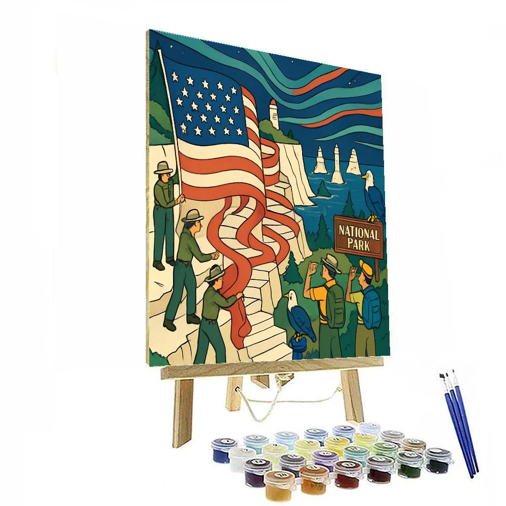 Cliffside Observatory In National Colors paint by color