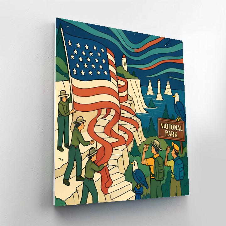 Cliffside Observatory In National Colors paint by color