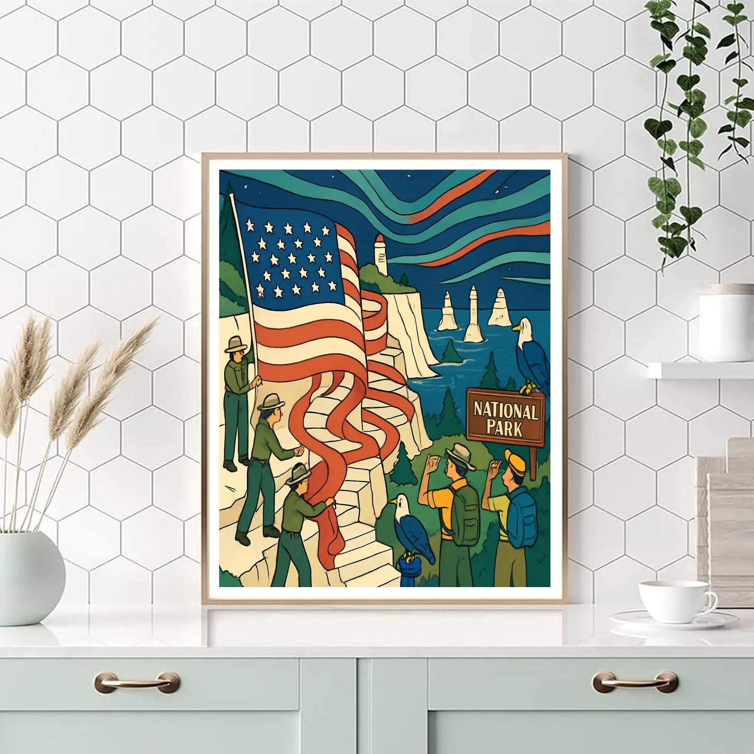 Cliffside Observatory In National Colors paint by color