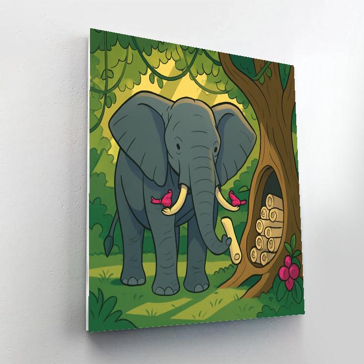 Canopy Library With Elephant Sentinel Painting by numbers kit