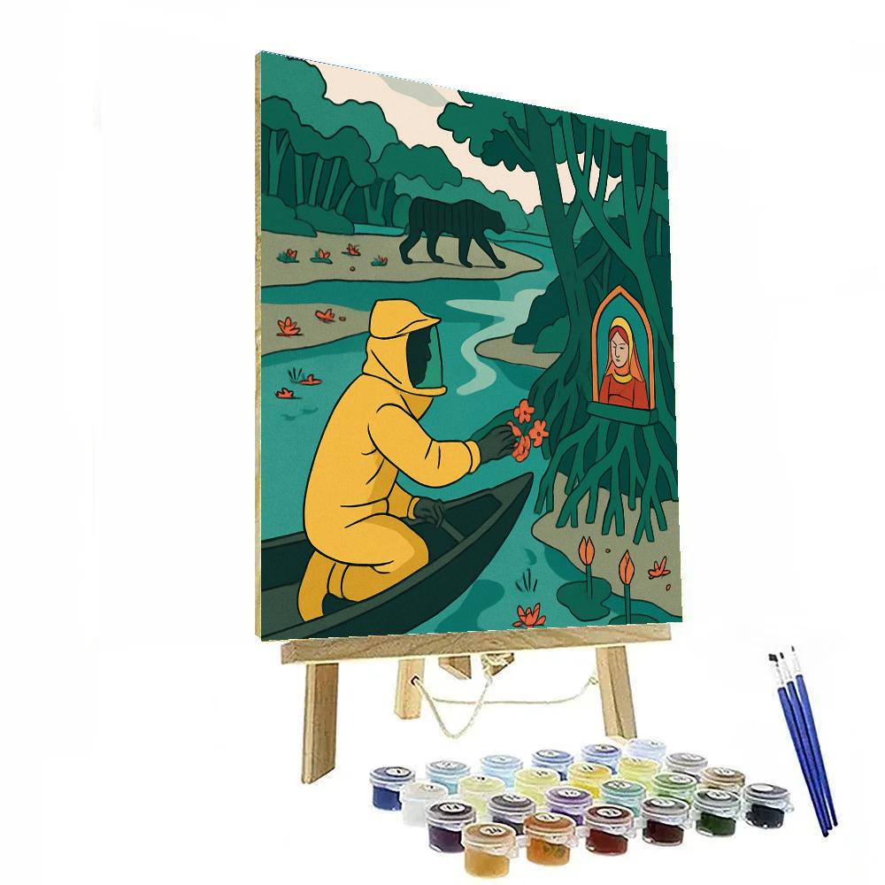 Sunderbans Mangrove Patrol, India painting number kit