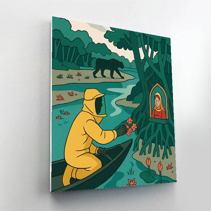 Sunderbans Mangrove Patrol, India painting number kit