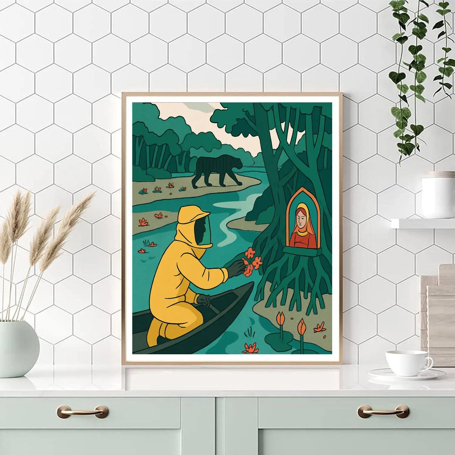 Sunderbans Mangrove Patrol, India painting number kit